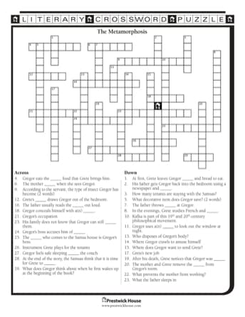 The Metamorphosis Crossword Puzzle prestwickhouse com